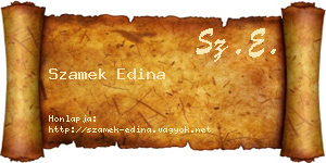 Szamek Edina névjegykártya